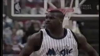 Shaq punches Eric Montross in the throat, then get pushed down by Sherman Douglas 1995