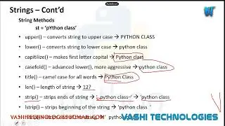 Strings in python  ll Python Strings ll Vashi Technologies