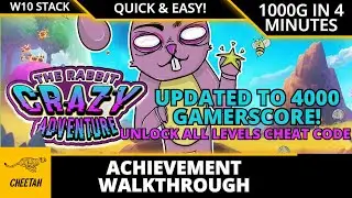 Rabbit Crazy Adventure - UPDATED TO 4000G! Achievement Walkthrough (1000G IN 4 MINUTES) LEVEL CHEAT