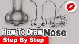 How to draw nose with shading | Drawing nose [ tutorial ] pencil drawing step by step 
