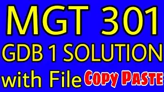MGT301 GDB Solution 2022 || MGT301 GDB 1 Solution 2022 || MGT301 GDB 1 Solution File || Vu ki Duniya