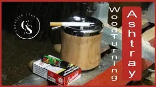 woodturning modern ashtray - tornitura lungo vena e scavo di testa di un posacenere
