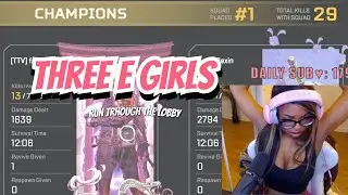 E girls run through the lobby