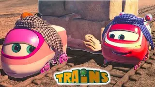 Train cartoon | Super wings | Collection 284