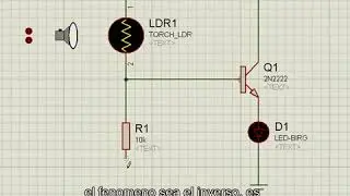 interruptor con sensor de luz o fotoresistencia en proteus