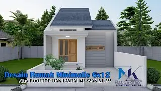 Desain Rumah Minimalis 6x12 | ADA ROOFTOP DAN LANTAI MEZZNINE !!