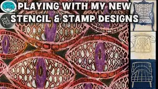 Playing with my new Stencil and Stamp Designs