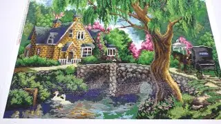 Алмазная мозаика "Лесная хижина" от Dream Art: мой первый опыт