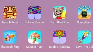 Temple Run 2, Bubble Shooter, Tom Gold Run, Going Balls, Shape-Shifting, Bubble Rainbow