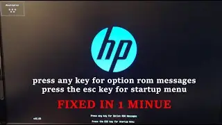 Press Any Key For Option Rom Messages Press The Esc Key For Startup Menu Windows Boot Error (FIXED)