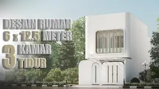 Desain rumah 3 kamar tidur di lahan 6x12,5 meter