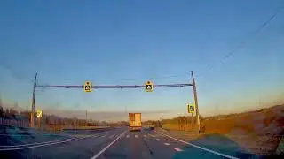 Обгон через сплошную линию разметки. Р402, район Шабаново.