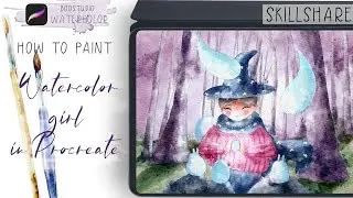 Magical Watercolor Scene in Procreate -Cute Digital Illustration on IPad  - Skillshare class preview