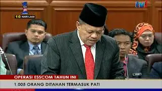 OPERASI ESSCOM TAHUN INI – 1,005 ORANG DITAHAN TERMASUK PATI [21 OGOS 2017]
