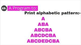 Print alphabetic pattern in C programming #25 || Triangular pattern problem