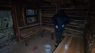 СПЛАВ ДОСКИ ПО РЕКЕ К ИЗБУШКЕ . СДЕЛАЛИ МОЩНЫЕ ЛЕЖАКИ И СТОЛ . КАРТОХА В КАЗАНЕ .