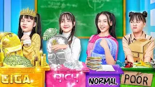Poor Vs Rich Vs Giga Rich Vs Normal Student! First Day at New School!
