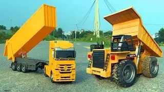 Unboxing Rc Dump Truck - HuiNa Truck vs Dump Truck Mercedes RTR Model (3 Tests)