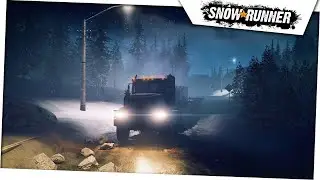 SnowRunner | ALASKA - Bridge Repair (NIGHT DRIVING for those who can't get to sleep)