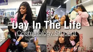 VLOGMAS : DAY IN THE LIFE OF A COSMETOLOGY STUDENT 🤍💇🏽‍♀️