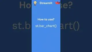 How to use streamlit  Bar chart 