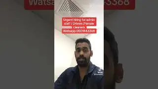 Urgent job in Dubai #driverjobs #dubai #uae #maidservice #adminjobs #cleaningcompany