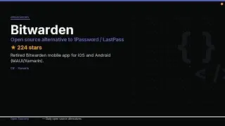 Bitwarden — Open Source Alternative to 1Password / LastPass
