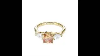 Atyaza Inc Yellow Gold Citrine and Diamond Engagement Ring ATZR 0785