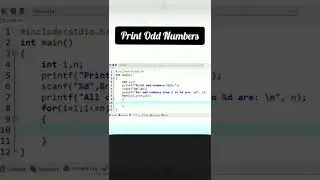 Write a C Program to Print odd Numbers | C Programming 