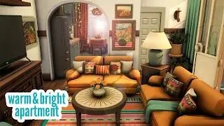 warm & bright apartment \\ The Sims 4 CC speed build