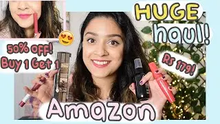 unboxing HUGE Makeup Haul under Rs 500 from Amazon | Perfect for Beginners| First Impressions ✨