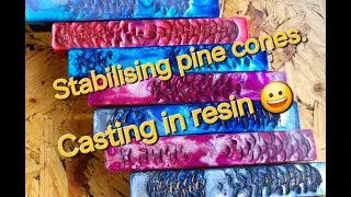 Stabilizing pine cones and casting in resin #pineconesandresin #woodturning #woodlathe