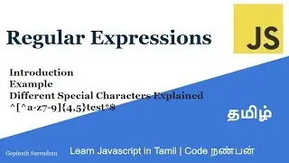 17) Regular Expressions | Part 1 | Learn Javscript in Tamil | Code Nanban