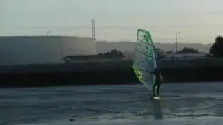Windsurf mud sliding at low tide, Big John, 3rd Ave
