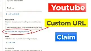 Youtube custom URL claim || channel url isn't included || set a custom URL for your channel ✓