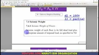 Part 4 - Finding Seismic Weight W and Design Base Shear Vb