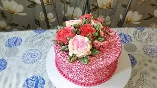 Торт с розами Остина