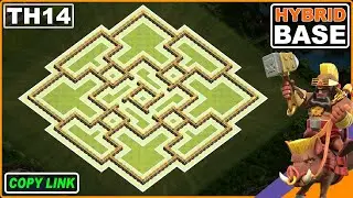 NEW BEST! Town Hall 14 Hybrid Base 2024 Copy Link | COC TH14 Trophy/War/Farming Base
