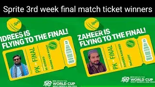 Sprite final match ticket winners week 03 || Sprite scan and win