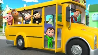 Wheels on the Bus with Animals | Animal Time | Nursery Rhymes & Kids Songs