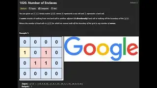 Number of Enclaves in JavaScript |DFS | Leetcode 1020| FAANG tastic