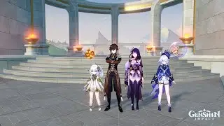 4 Archons VS 7  7 million hp boss ( co-op ) [ Genshin Impact ]