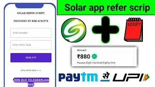 Solar App Refer Script | Solar App  unlimited Coins adder script|New earning app|Solarapp |Priyanshu