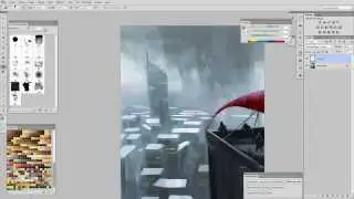 Daily Spitpaint Rainy city