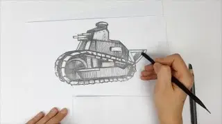 How To Draw RENAULT FT 17 Tank How To Draw French Tank Easy Step-by-step Tank Drawings for Beginners