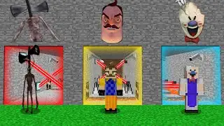 SAKIN YANLIŞ 𝐊ORKUNÇ 𝐓ÜNELİ SEÇME! 😱 - Minecraft (Siren Kafa vs Hello Neighbor vs Ice Scream)