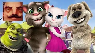Hello Neighbor - My New Neighbor My Talking Angela Shrek Talking Ben Tom Gameplay Walkthrough