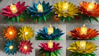Diwali Series #8 | *THICK CHART PAPER* Lotus Flower Making Ideas | Diwali Home Decoration Ideas