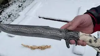 Нож с клинком из мозаичного дамаска , работы Владимира Базаренко. 🔪