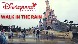 Disneyland Paris Walk in the Rain | Christmas Decorations at Disneyland Paris | ASMR walking video